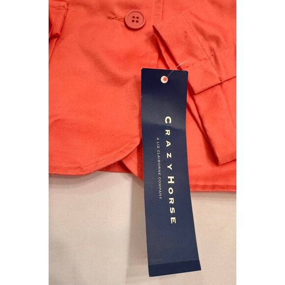 Vtg NWT Y2K Crazy Horse Liz Claiborne Coral 3-Button Jacket Cotton Size XL Women - Picture 2 of 4